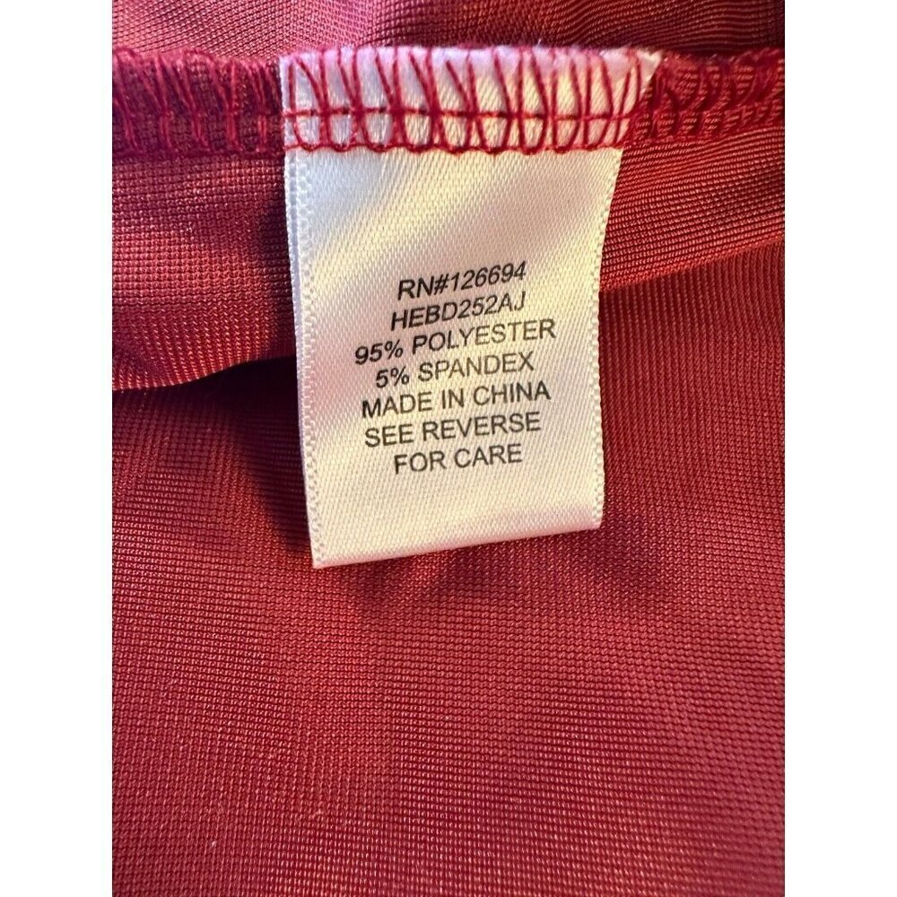 Live to be Spoiled Dress Women's Size Large red velvet long sleeve tiered - Picture 11 of 12